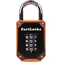 Los mejores  - FortLocks – Candado Naranja de Casillero- 4 Dígitos- Acero Inoxidable Endurecido- Resistente al Agua y a la Intemperie…